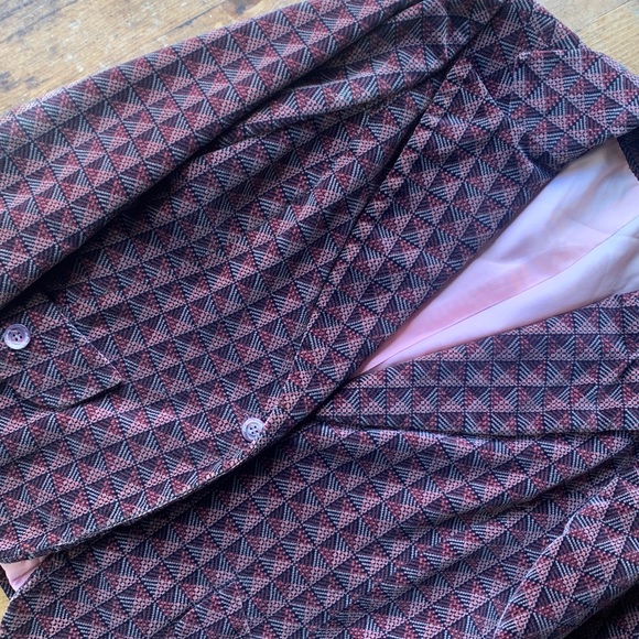 Vintage Stephen Casuals Mauve and Black Patterned 1970’s Suit - Picture 13 of 16